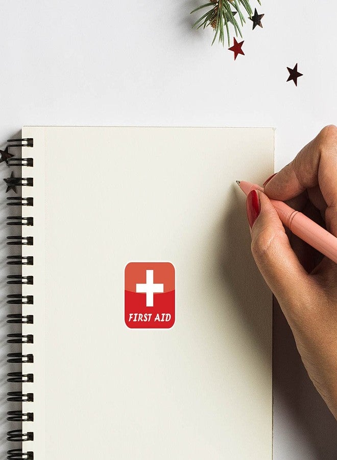GUVSPTI First Aid Stickers 1in for Scrapbooking, Arts, Craft, Kids DIY, Calendars Journals 80-Pack - Image 3